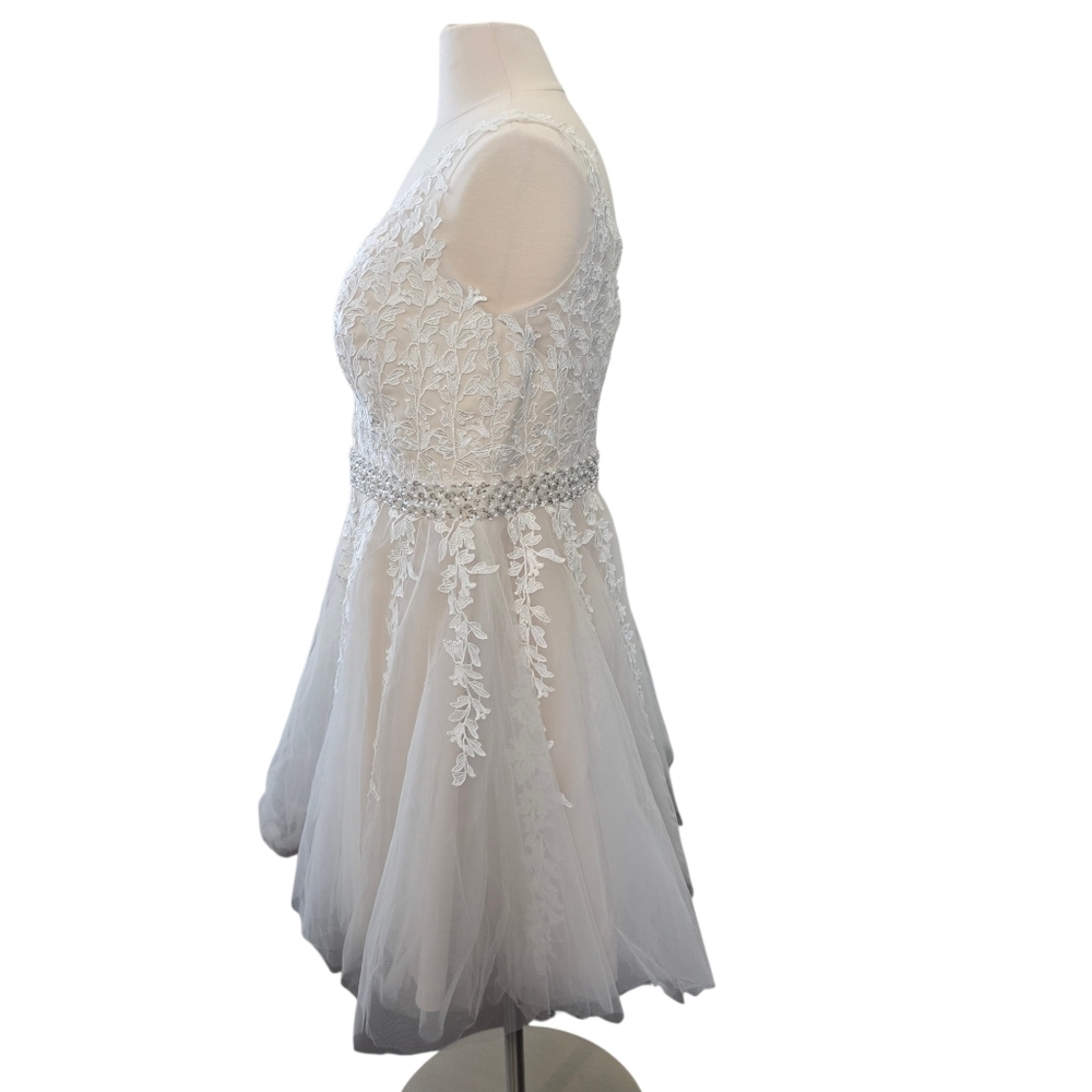 NWT Abao Wedding Elegant Lace and Tulle Dress White Cream Size 12 - Picture 16 of 16